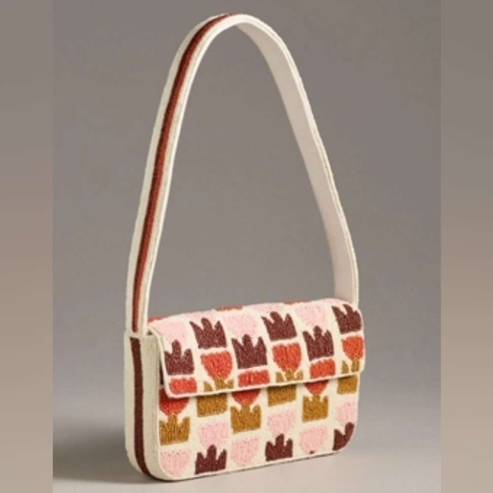NWT Anthro The Fiona Beaded Bag: Floral Edition